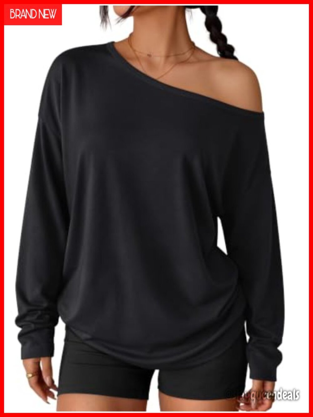 Oversized Off Shoulder One Shoulder Long Sleeve Top Casual Womens